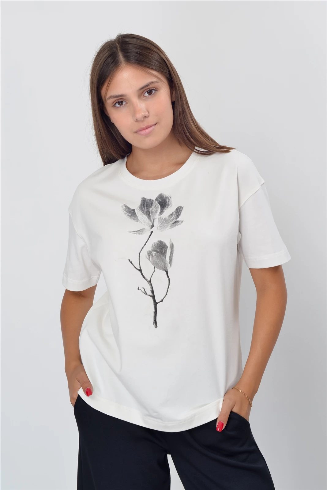 Футболка женская 4034.XE Печать оптом от производителя Ledinika