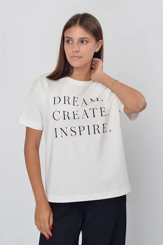 Футболка женская 4034.XE Печать оптом от производителя Ledinika